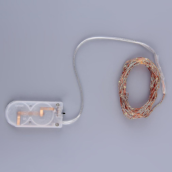 2m 20 LED-knapp Batteridriven Led Koppartråd String Fairy Lights Party