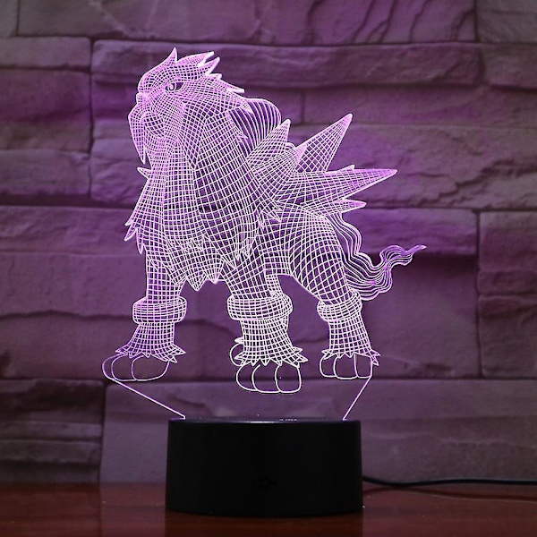 Entei 3d Led Nattljus Sovrumsbordslampa Ändrar färg