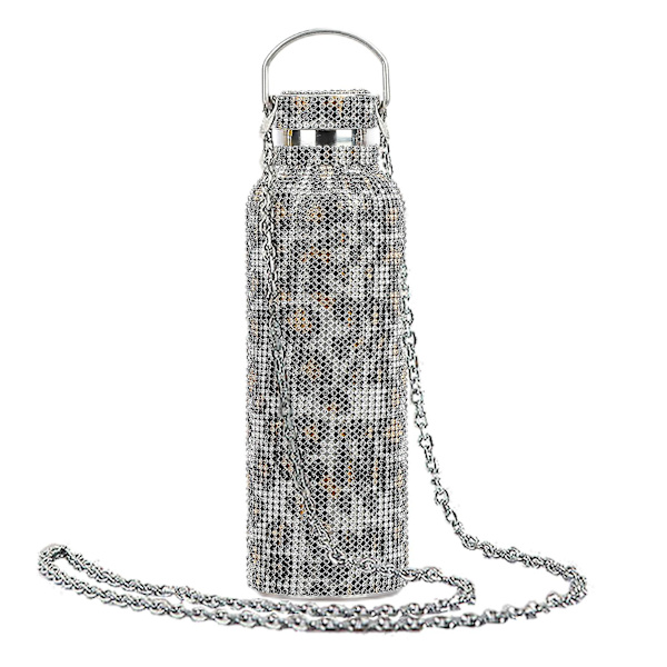 350ml/500ml/750ml isolerad flaska strass inlagd thermal rostfritt stål Barnisolerad vattenkopp för resor Leopard Golden 750ML