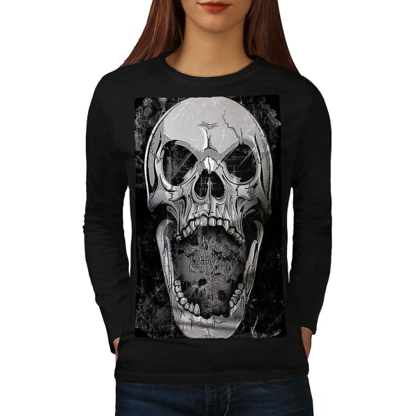 Scream Metal Bad Bone Women Blacklong Sleeve T-shirt L
