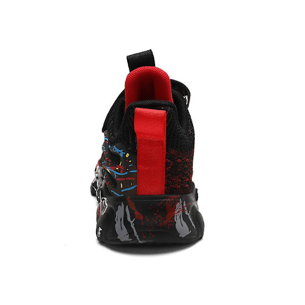 Barn Sneakers Pojkar Basketskor Halkfria Barn Sportskor 3B966W BlackRed 33