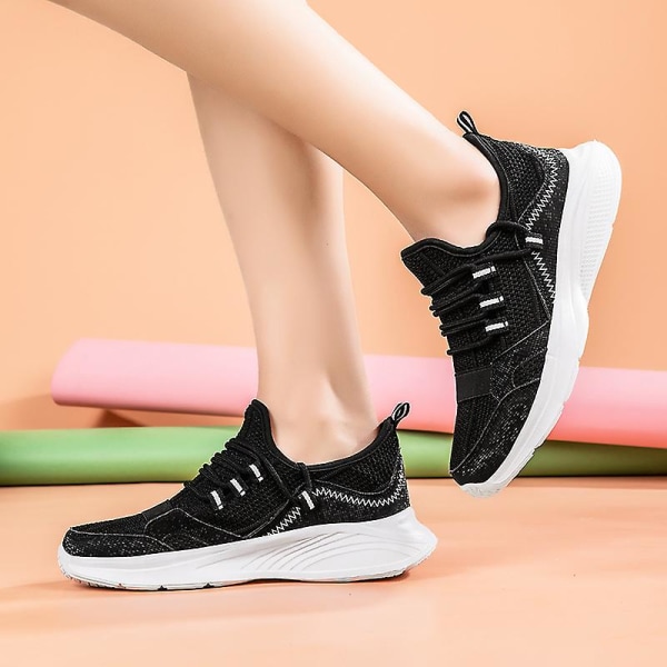 Sneakers för män Löpartennisskor Lättviktsventilerande Sport Athletic 3C2029 Black 40