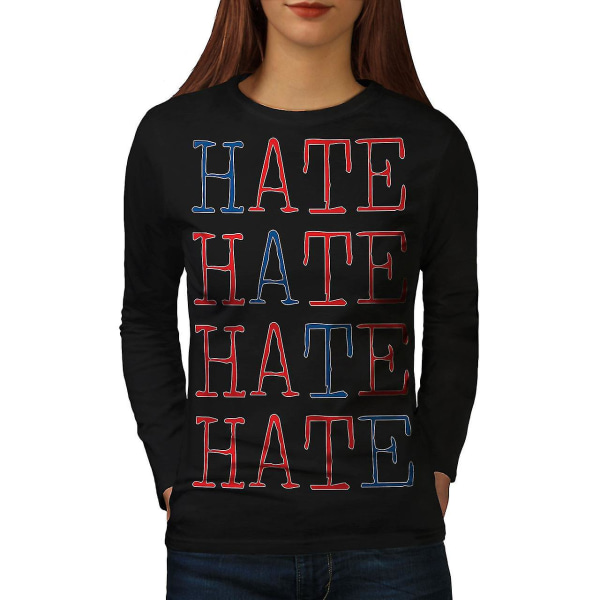 Hateful Hate Women Blacklong Sleeve T-shirt XXL
