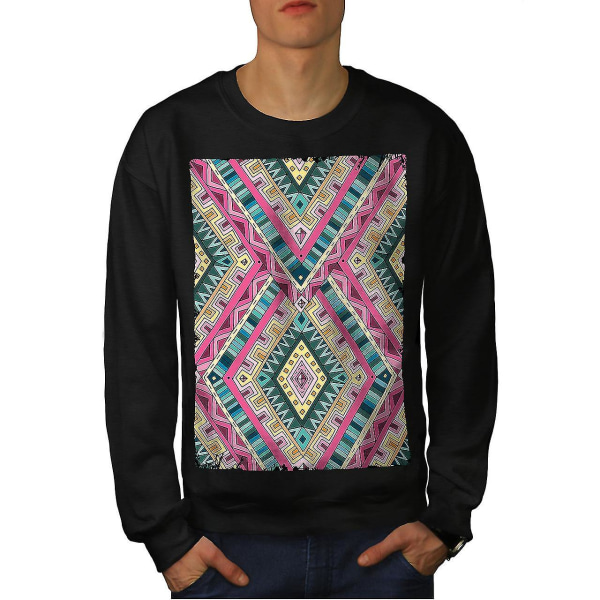 Psychedelic Pattern Men Blacksweatshirt L