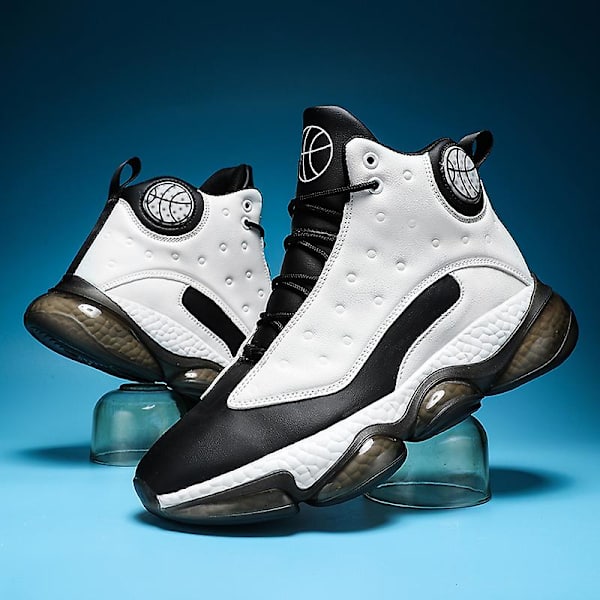 Basketskor för män Mode Halkfria sneakers Sportskor som andas 2J6979 WhiteBlack 41