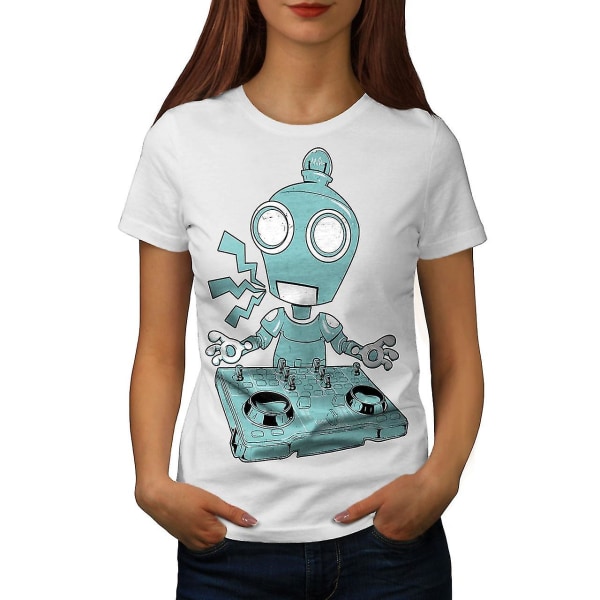 Dj Robot Turntable Cd T-shirt för kvinnor M