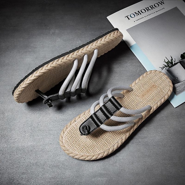 Herrsandaler Mode Casual Andas strandskor hgq223 Gray 43