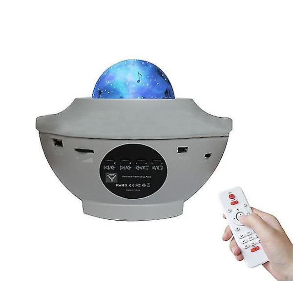 Led Bluetooth Voice Activator Musik Starry Sky Projector Light (Grå)