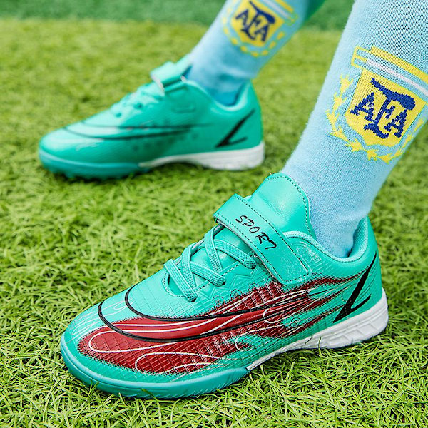 Fotbollsskor för pojkar Halkfria fotbollsskor Klossar Gräs Fotbollssneakers Yjg2232 Green 32