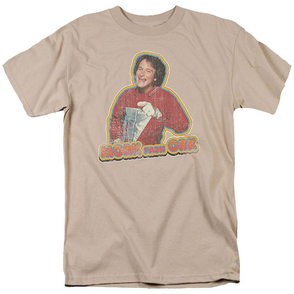 Distressed Mork Från Ork Mork och Mindy T-shirt XXXL