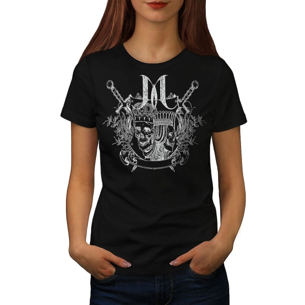 Royal King Queen Skull T-shirt för kvinnor L