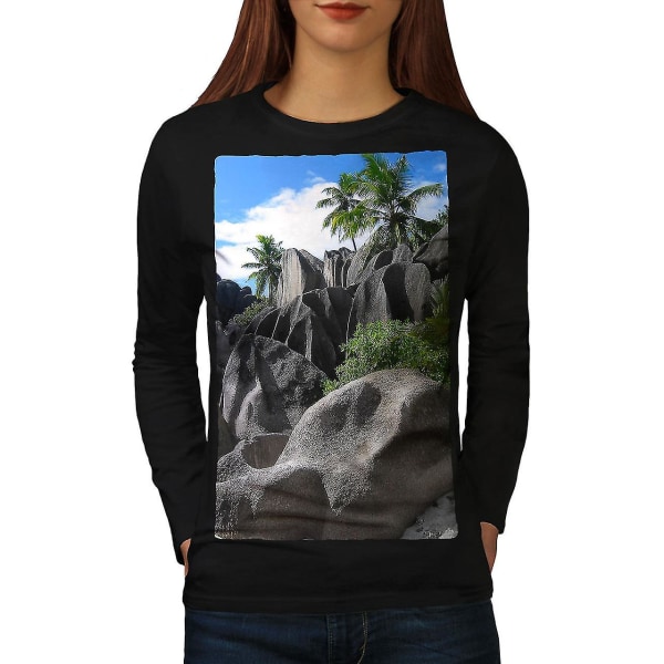 Rock Landskap Natur Kvinnor Långärmad T-shirt L