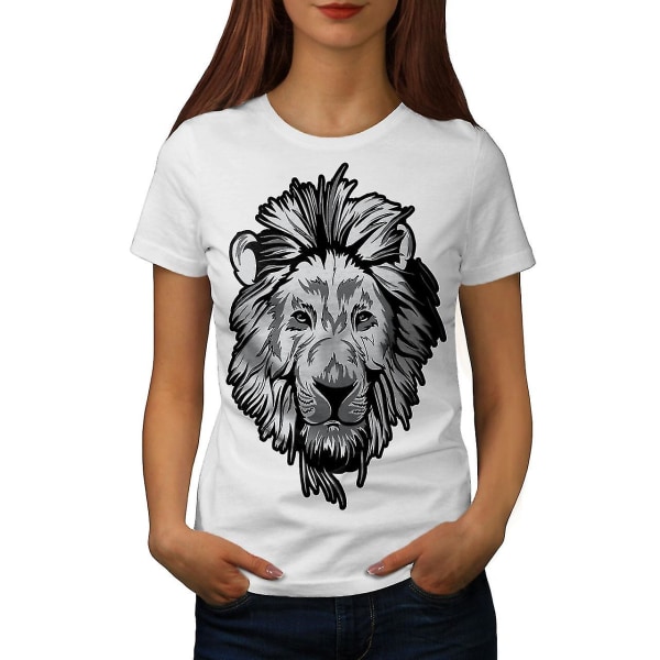 Vit skjorta för lejondjur Lugnt djur för kvinnor M