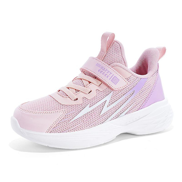 Sneakers för barn för pojkar, flickor, löpning tennisskor, lätt andas, sport, atletisk 3B2039 Pink 37