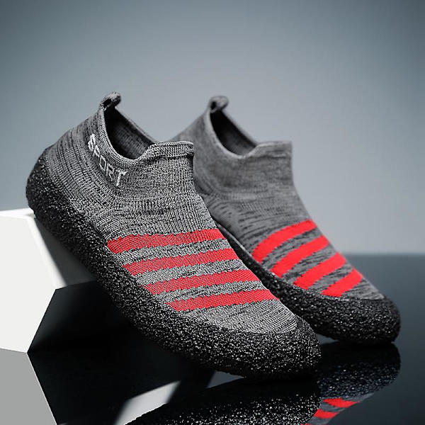 Herr Sport Löparskor Lättvikts Fitness Yoga Strumpor Sneaker Fr8202 Gray 45