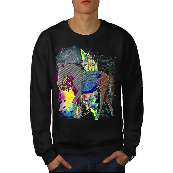 Creative Horse Men Blacksweatshirt XL