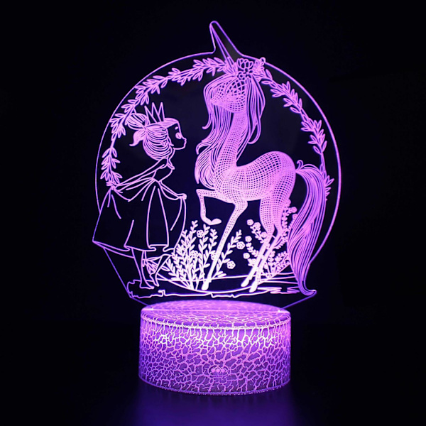 3D LED-ljus, 16-färgs USB Touch-fjärrkontroll nattlampa, barns födelsedagspresent