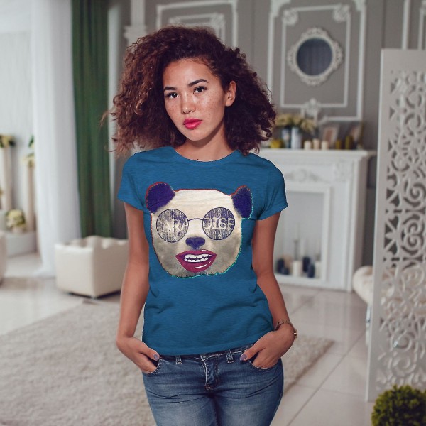 Paradise Panda Animal Women Royal T-shirt XL