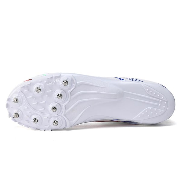 Friidrottsskor för män Spikes Track Race Hoppande Sneakers Professionell löpning Nail Spikes Skor 3B2218 White 40