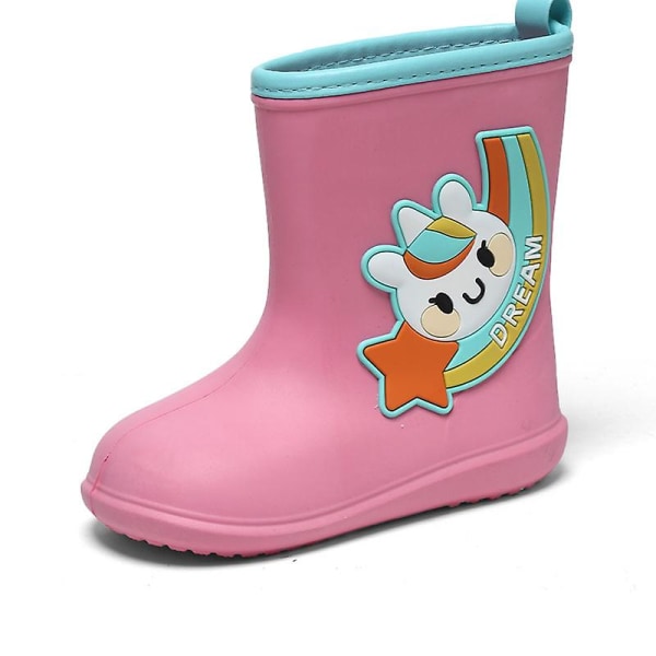 Regnstövlar för barn Vattentäta skor för pojkar, flickor 2D202 Pink 17