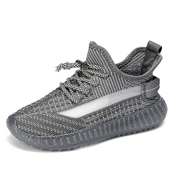 Barn Sneakers Andas löparskor Mode Pojkar Flickor Sportskor C08 Gray 33