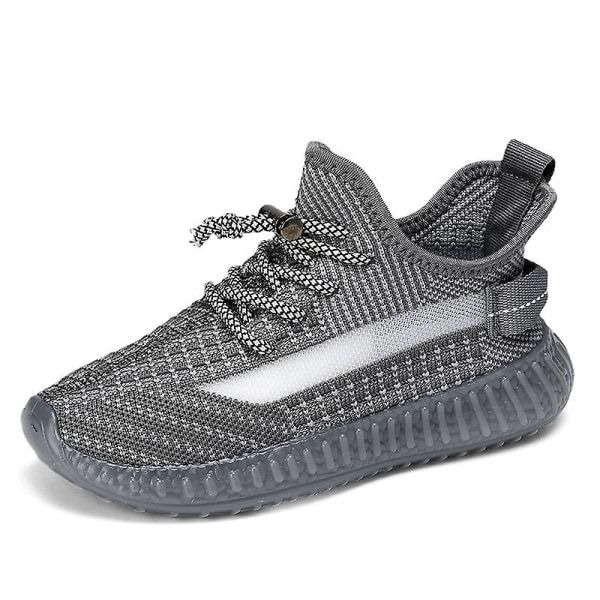 Barn Sneakers Andas löparskor Mode Pojkar Flickor Sportskor C08 Gray 34