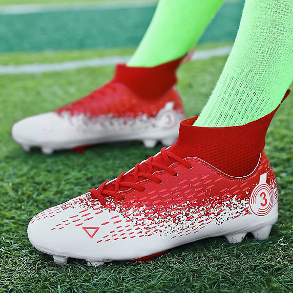 Fotbollsskor för män Halkfria fotbollsskor för herr, Gräs Fotbollssneakers Yj3000 Red 46