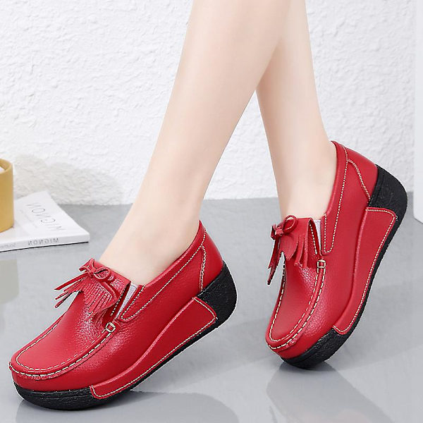Damer Casual Mode Skor Loafer Skor Mamma Skor 3Au18798 Red 36