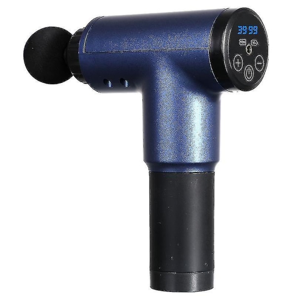 Massagepistol Deep Tissue Percussion Muscle Massager kompatibel med smärtlindring 39 hastigheter LCD Dual Screen Fascia Gun Electric Body Massager Blue Us plug