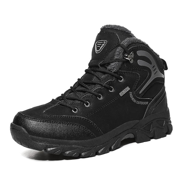 Vintersnöskor för män Vattentåliga skor Anti-halk Casual Lätt vandringskänga 9020 Black 40