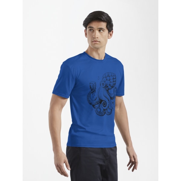 Hoptopus - Aktiv T-shirt för öldrickande bläckfisk Royal Blue XL_Front