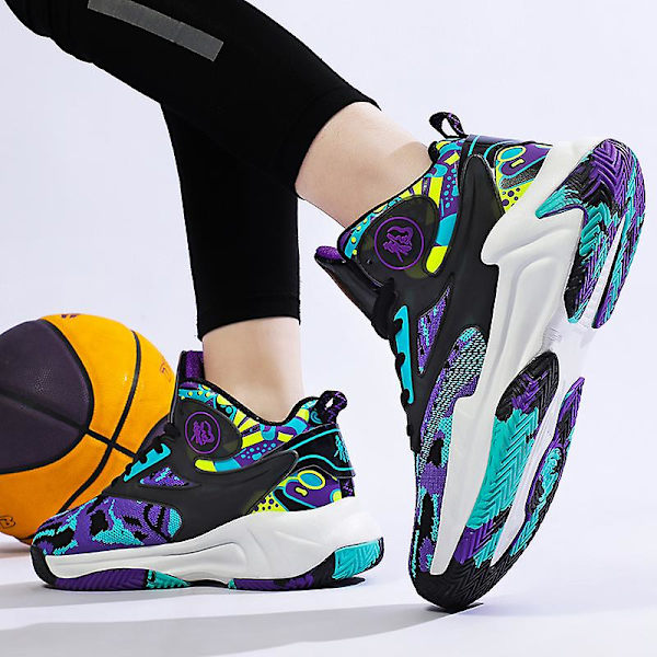 Basketskor för män Aldult Bekväma Sneakers Utomhussportskor 3B9601 Purple 41