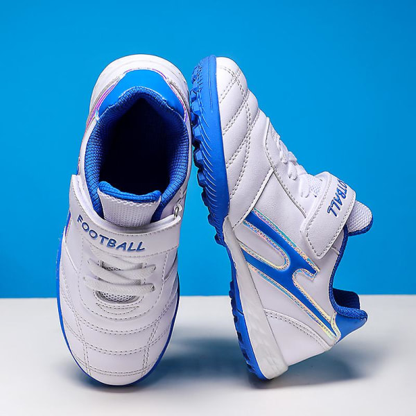 Fotbollsskor för pojkar Spikes Fotbollsskor för ungdomar Ankelstövlar Athletic Sneaker 3C898 White 36