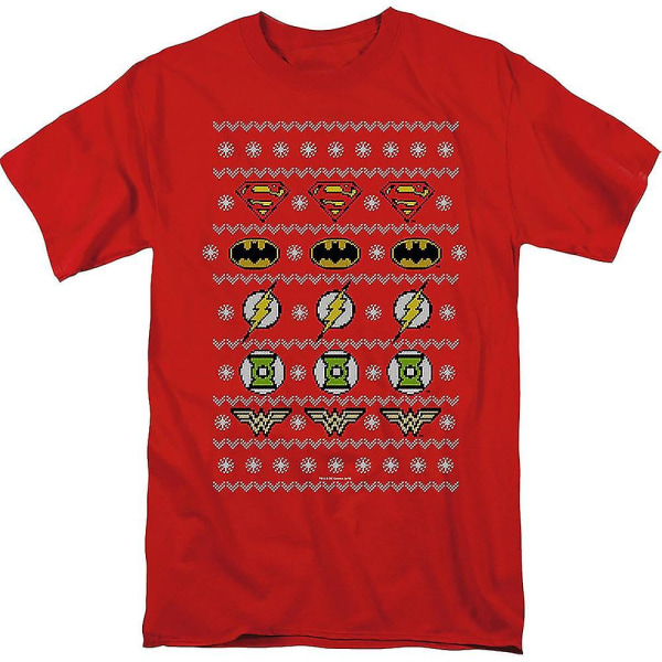 Justice League Ugly Faux Knit DC Comics T-shirt M