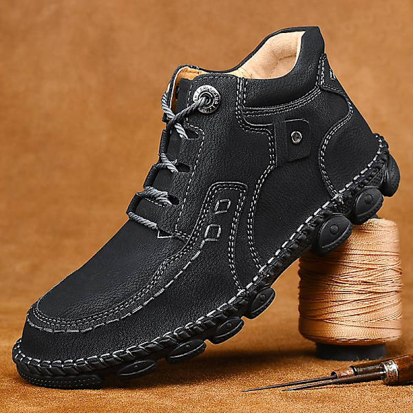 Herrstövlar Lädermodeskor Andas Halkfria utomhusskor 9936 Black 39