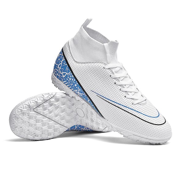 Fotbollsskor för män Halkfria fotbollsskor Klossar Gräs Fotbollssneakers 2L8231-1 WhiteBlue 36