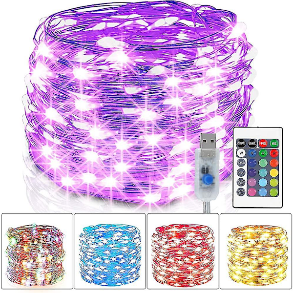 10m 100led Flerfärgade String Lights Inuti. Heilwiy 16 färger 4 lägen utomhus USB