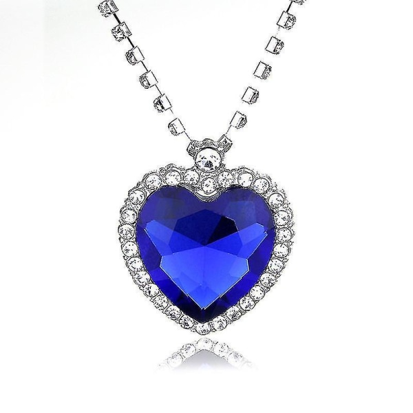 Mode Kristallhänge Halsband Titanic Heart Of The Ocean Halsband Valentines Gift, Blue