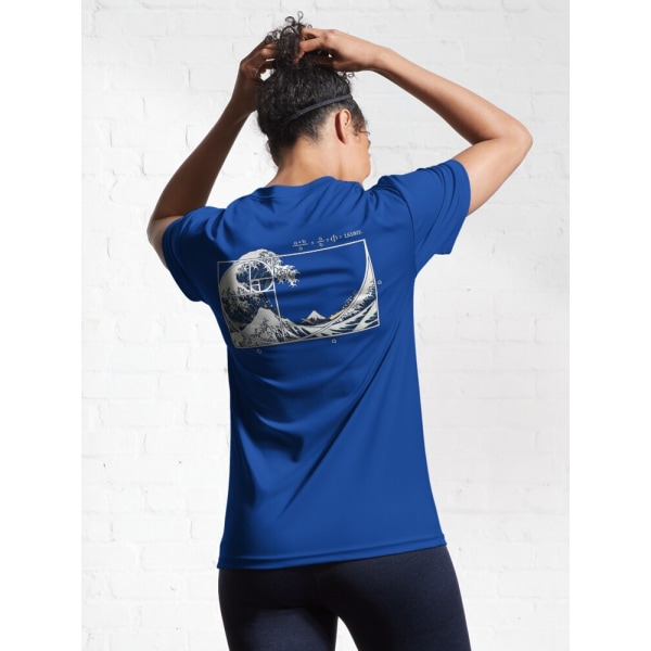 Den stora Fibonacci Wave Active T-shirten Royal Blue XL_Back