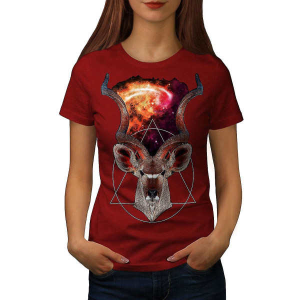Deer Cosmos Space T-shirt för kvinnor XXL