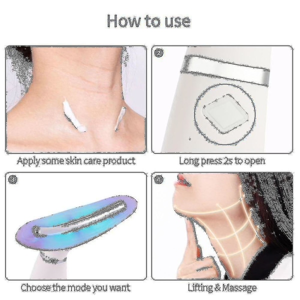 Nackvårdsinstrument Ansikts- och nackmassageinstrument Led fotonvärmeterapi för hudlyft