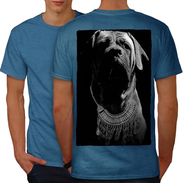 Boxer Dog Face Art Män Royal T-shirt tillbaka L