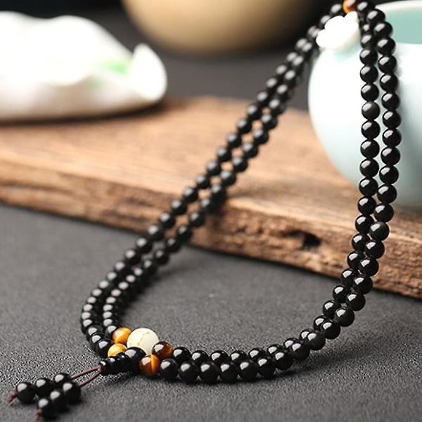 108 pärlor Onyx Luminous Mala Blet Layer Vinta