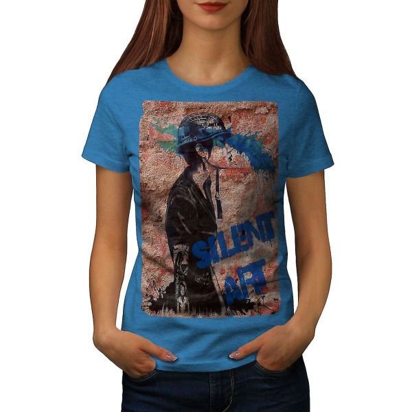 Silent Art Trendig Royal T-shirt för kvinnor L