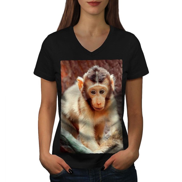 Söt apa foto djur kvinnor T-shirt M