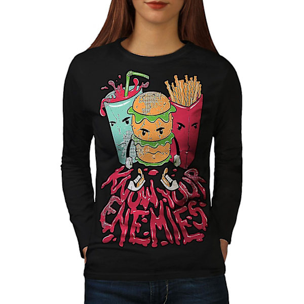 Junk Burger Fries Långärmad T-shirt för kvinnor M
