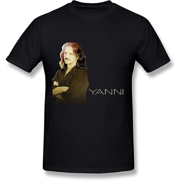 Lzh American Singer Yanni T-shirt för män Svart M