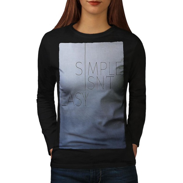 Simple Isn't Women Blacklong Sleeve T-shirt M