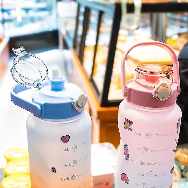 Gradient vattenflaska Bpa-fri 1,5/2l dricksflaska med sugrör för fitness Gradient Purple 1500ml
