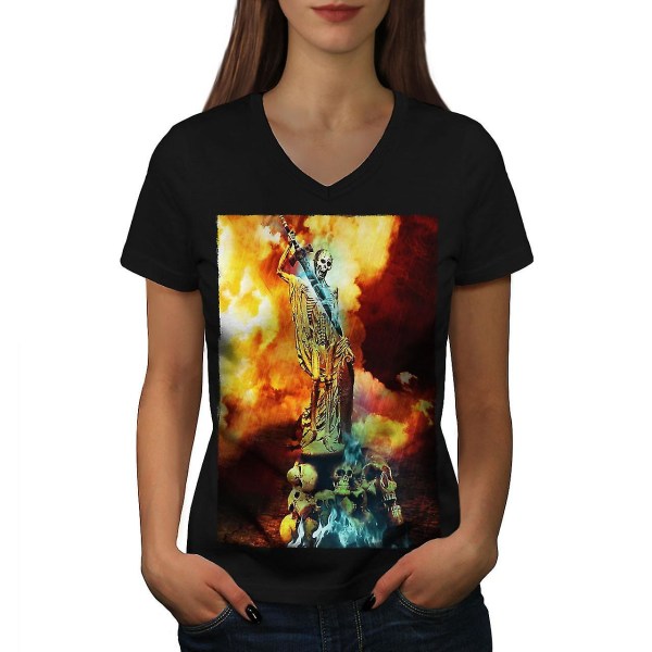 Skeleton Apocalypse Skull Women T-shirt L
